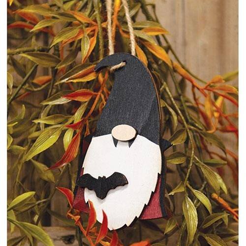 Angle. BreeBe - *Vampire Gnome Wooden Ornament - Red, White, Black.