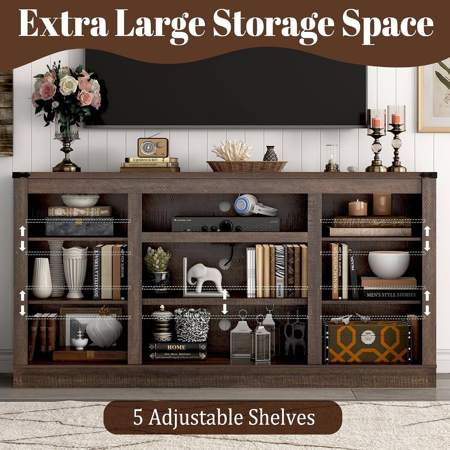Extra Large Storage Space

5 Adjustable Shelves