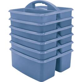 Teacher Created Resources - Slate Blue Plastic Storage Caddy, Pack of 6