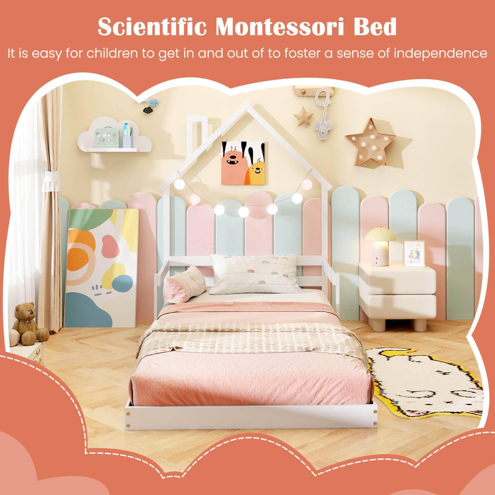Scientific Montessori Bed: It is easy for children to get in and out of to foster a sense of independence.