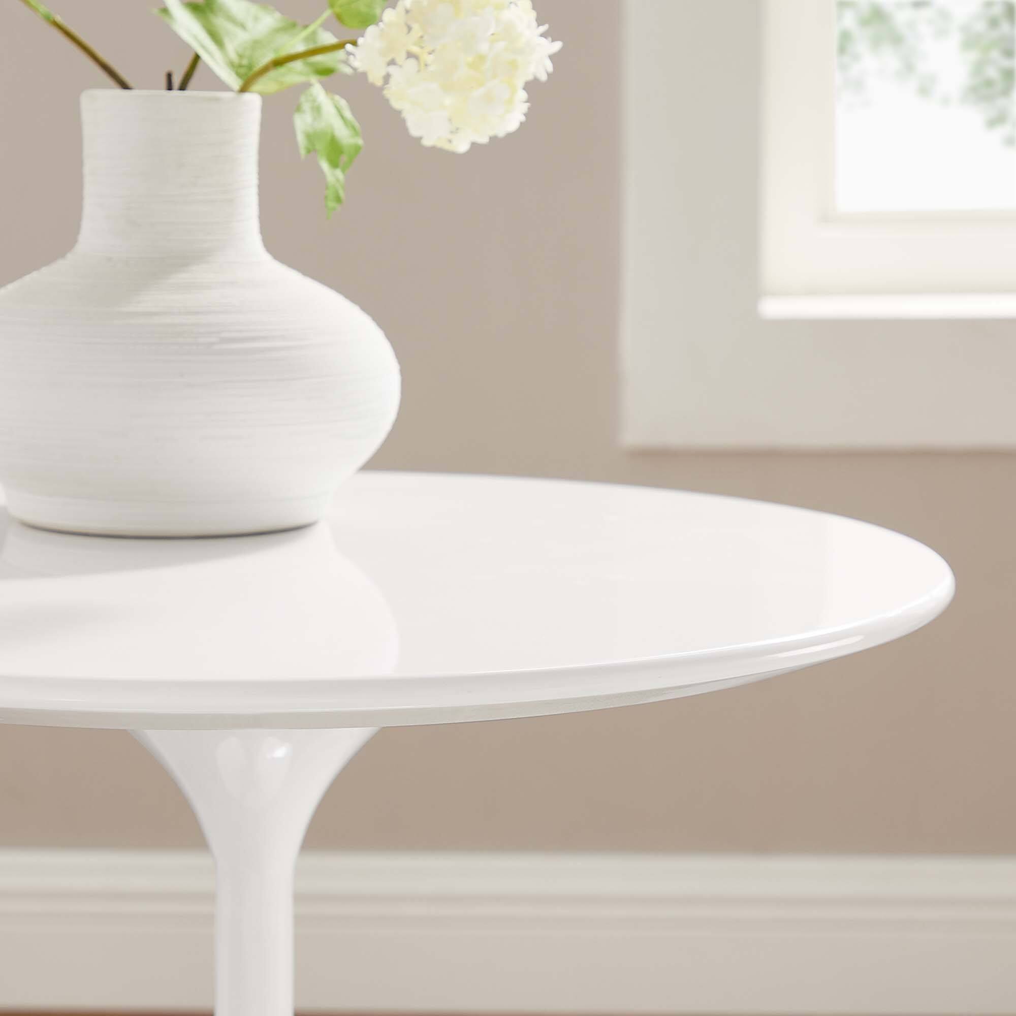 Alt View 1. Modway - Lippa Round Wood Side Table - White White.