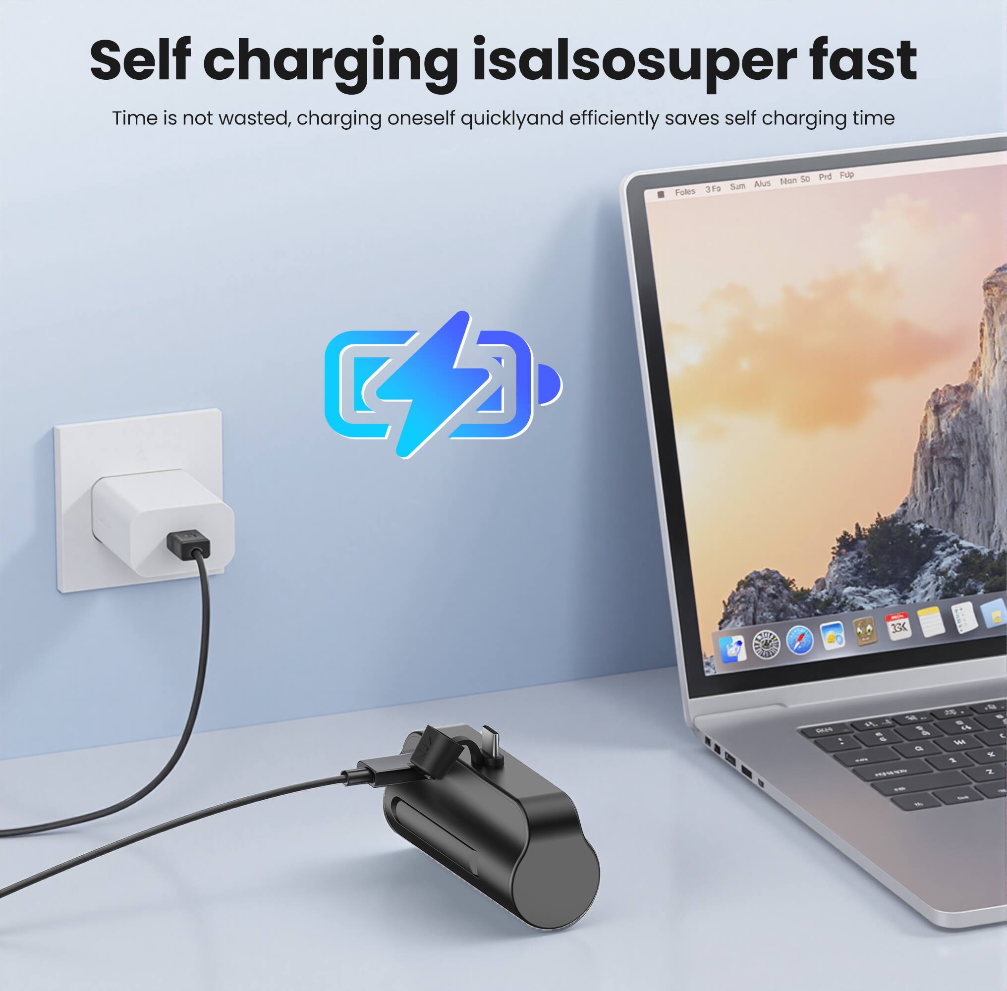 Self charging is also super fast  
Time is not wasted, charging oneself quickly and efficiently saves self charging time