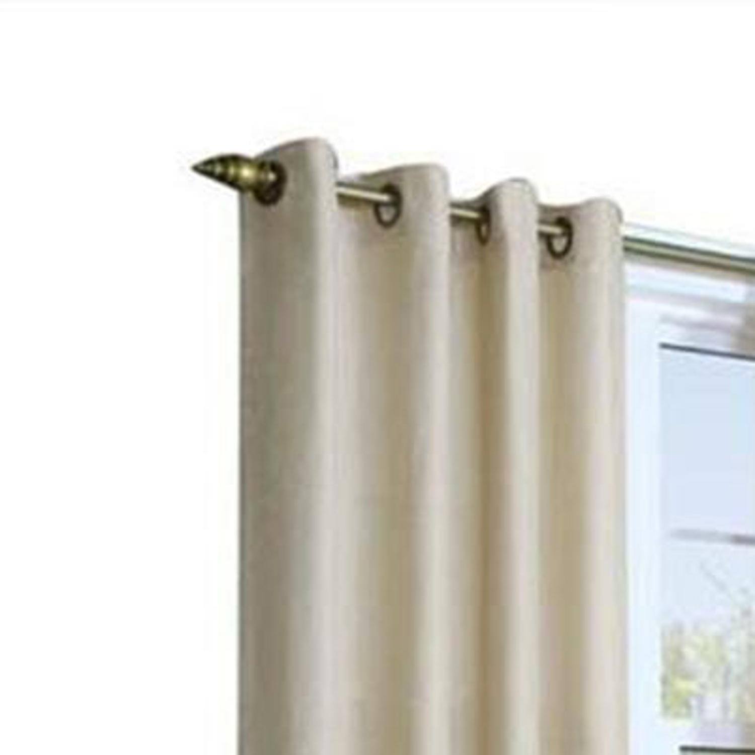 Angle. Commonwealth Home Fashions - Commonwealth Thermalogic Eight Grommets Rhapsody Thermavoile Lined Curtains - 54"x95" - Mushroom - Mushroom.