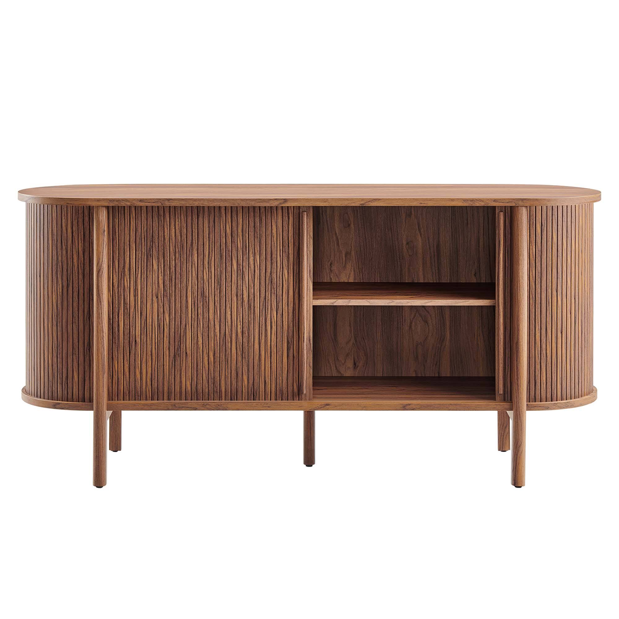 Alt View 6. Modway - Cadence 63" Curved Sideboard by Modway - Walnut.