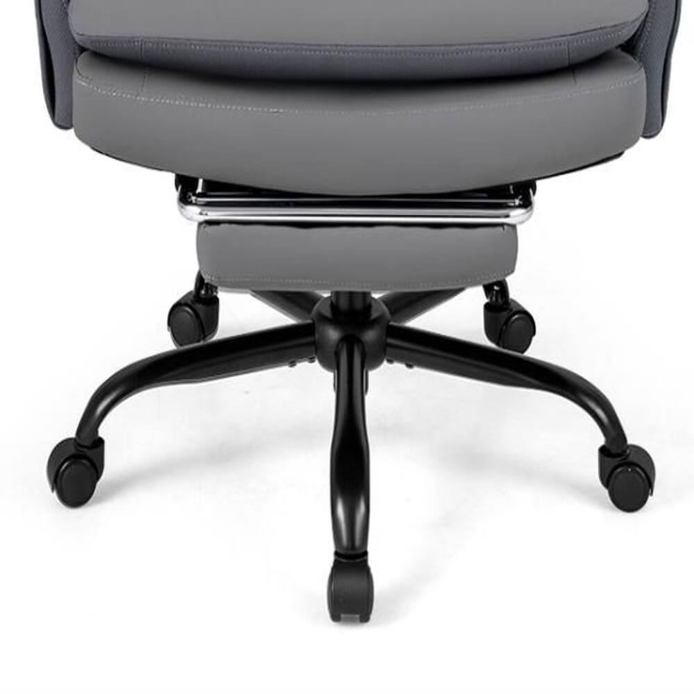 Alt View 1. Loheer - Loheer Big and Tall Office Chair Ergonomic Executive Chair with Footrest Cross Legged Design 500 lbs Capacity Grey - Grey + Black.
