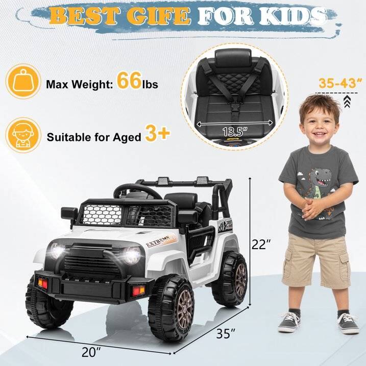 BEST GIFT FOR KIDS

Max Weight: 66 lbs  
Suitable for Aged 3+  

35-43"  
13.5"  
22"  
20"  
35"