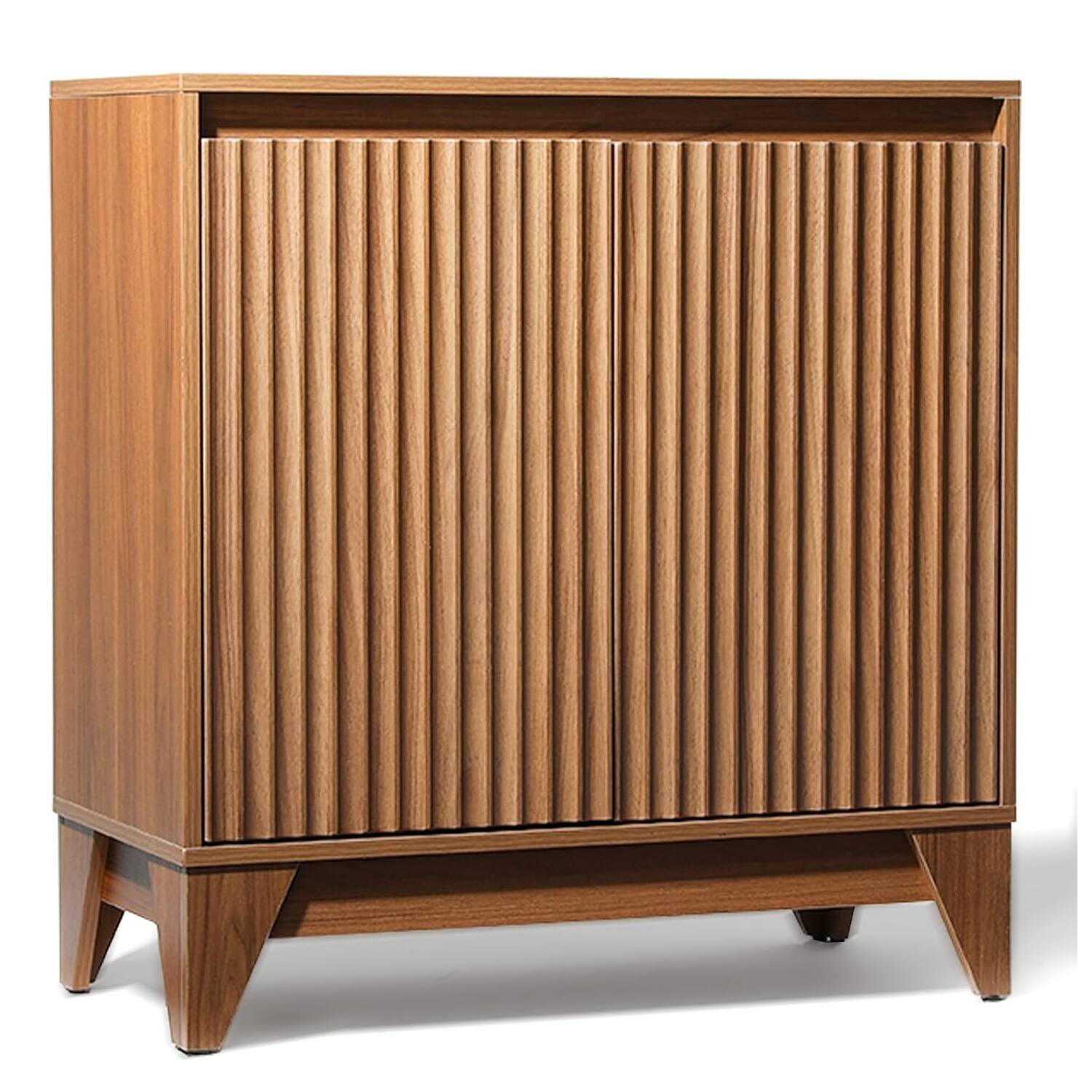 Back. Koligey - 32" Tall 2 - Door Accent Cabinet With Adjustable Shelf - light walnut.