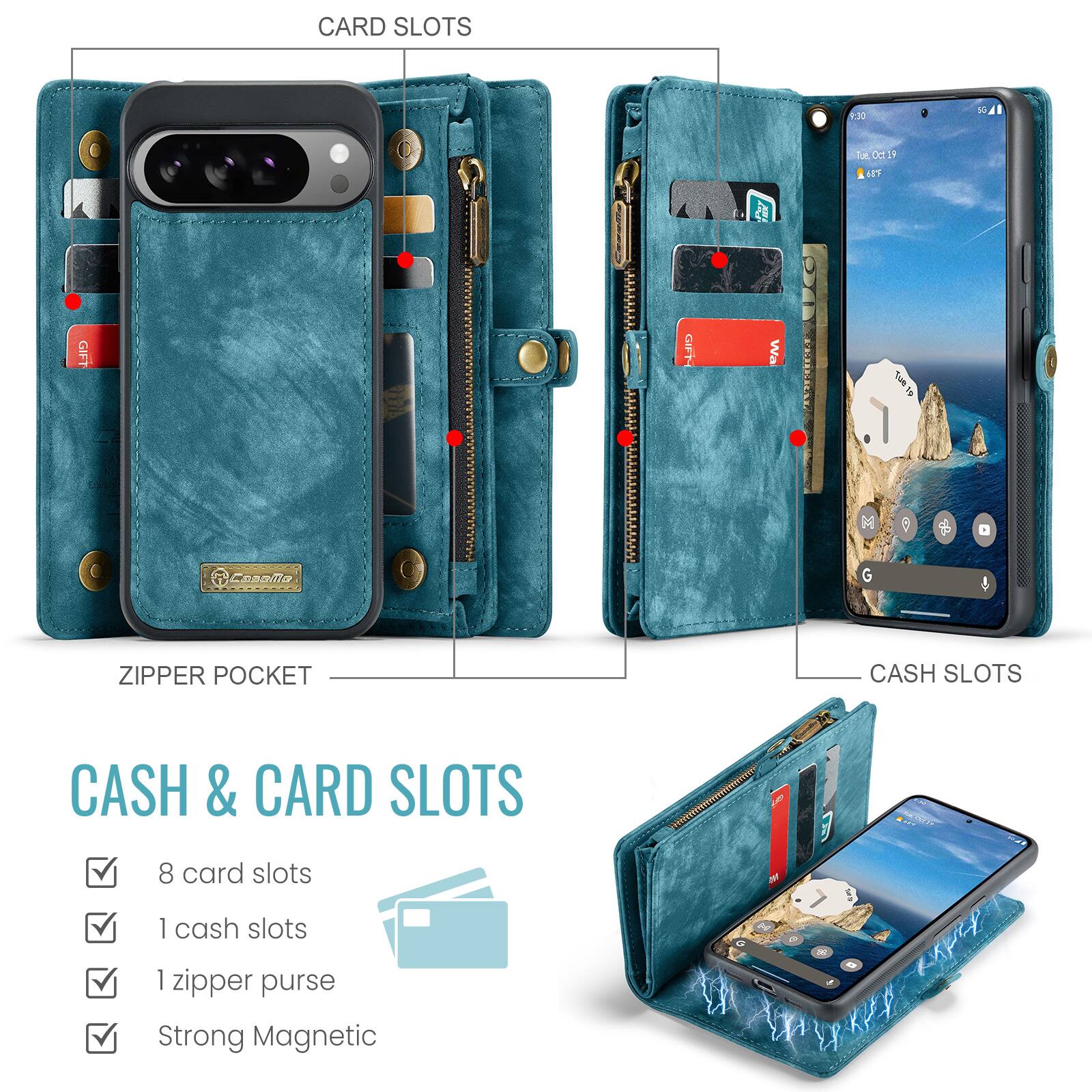 CARD SLOTS

4.30 LA oct19

GIFT Ccaia

5PMC

GIFT Wa

M C I

4

ZIPPER POCKET

CASH & CARD SLOTS

8 card slots

1 cash slots

1 zipper purse

Strong Magnetic