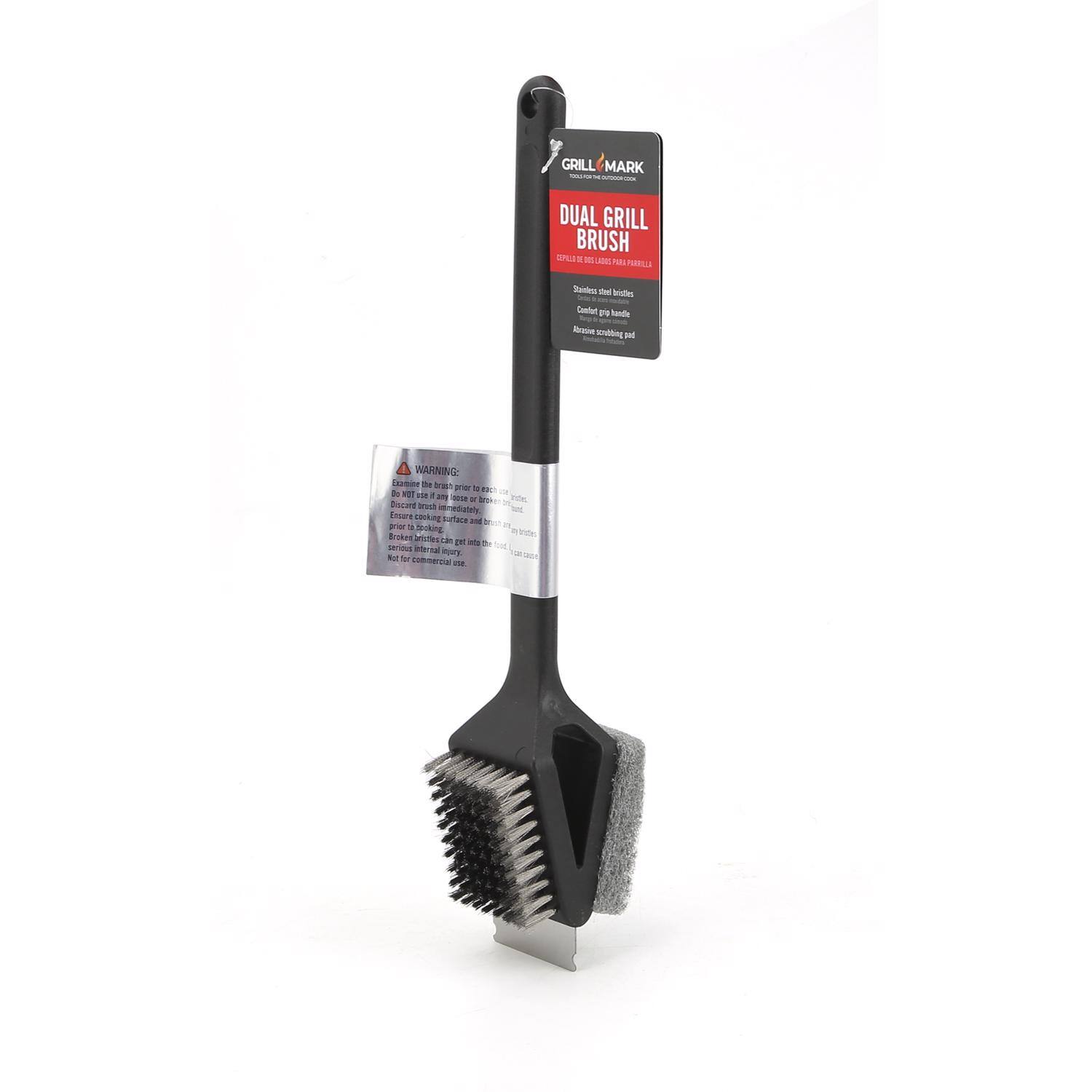 GRILL MARK - DUAL GRILL BRUSH  
- Stainless steel bristles  
- Comfort grip handle  
- Abrasive scrubbing pad  
- Not for internal use.
