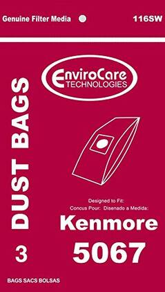 EnviroCare - 3-Pack Kenmore Style X Vacuum Bags – Fits Soft & Hard Body Uprights, 5067 ENV