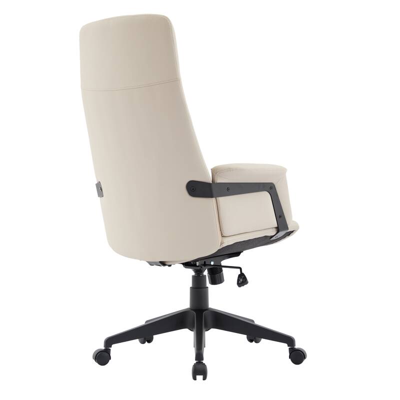 Alt View 6. LeisureMod - Inifini High Back Office Chair Ergonomic PU Leather Lumbar Support Foam Cushion Iron Frame - Tan.