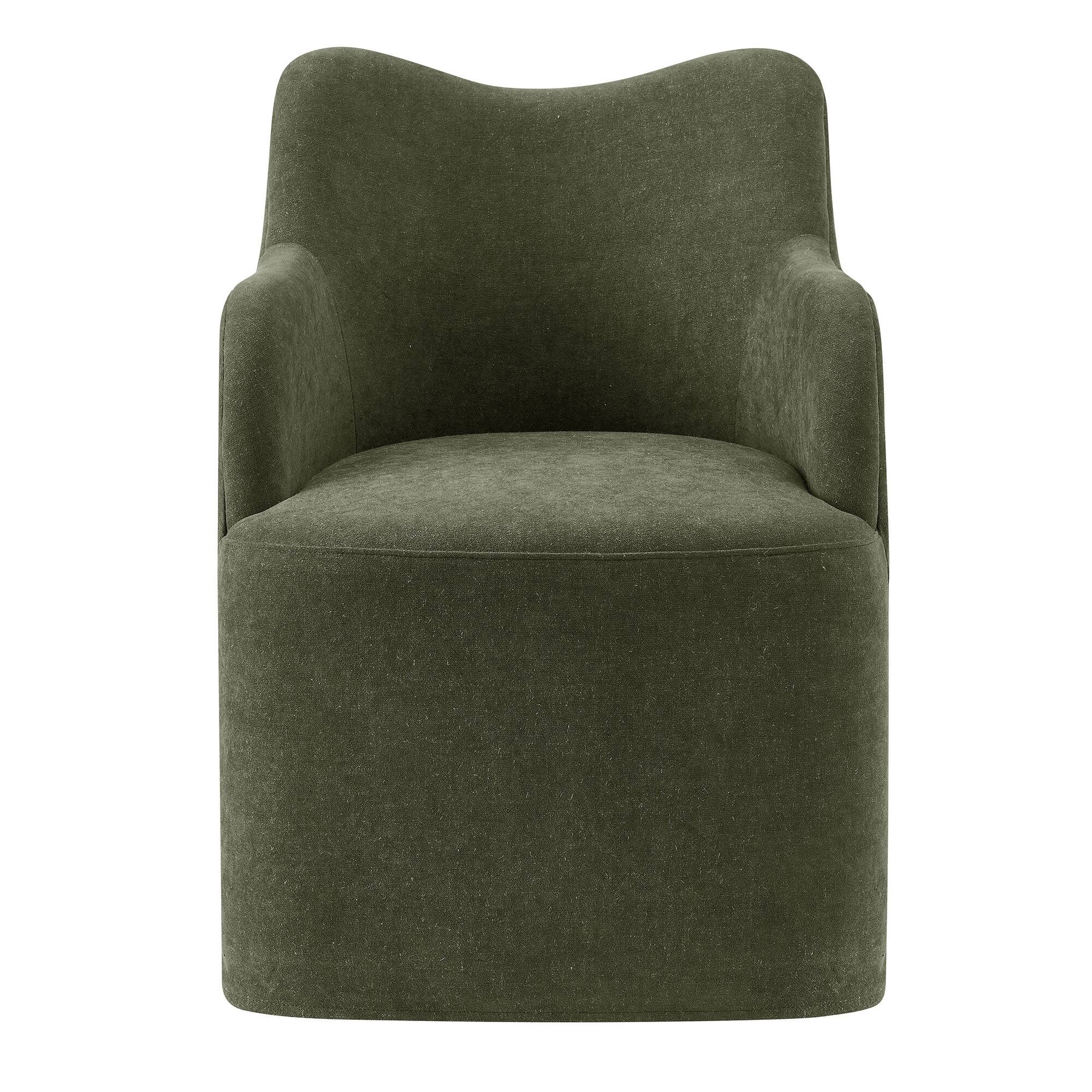 Alt View 4. Modway - Cordelle Linen Blend Swivel Dining Chair by Modway - Sage.