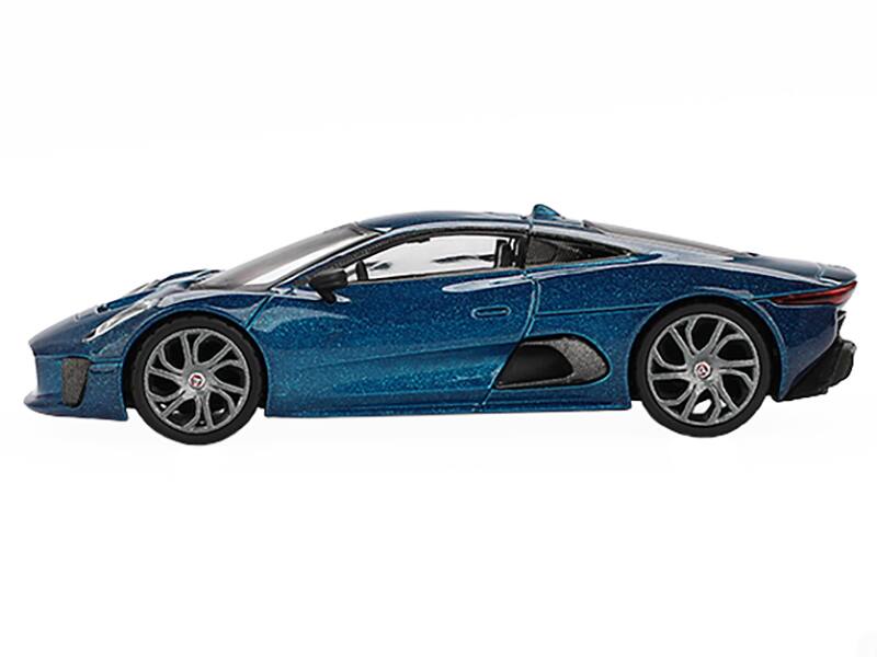 Angle. Mini GT - Jaguar C-X75 Blue Metallic Limited Edition 1/64 Diecast Model Car by Mini GT - Blue Metallic.