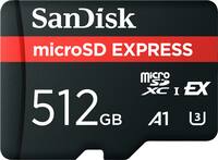 SANDISK - Express 512GB microSD PCIe 3.1 NVMe UHS-I Memory Card works with Nintendo Switch 2 - Front_Zoom