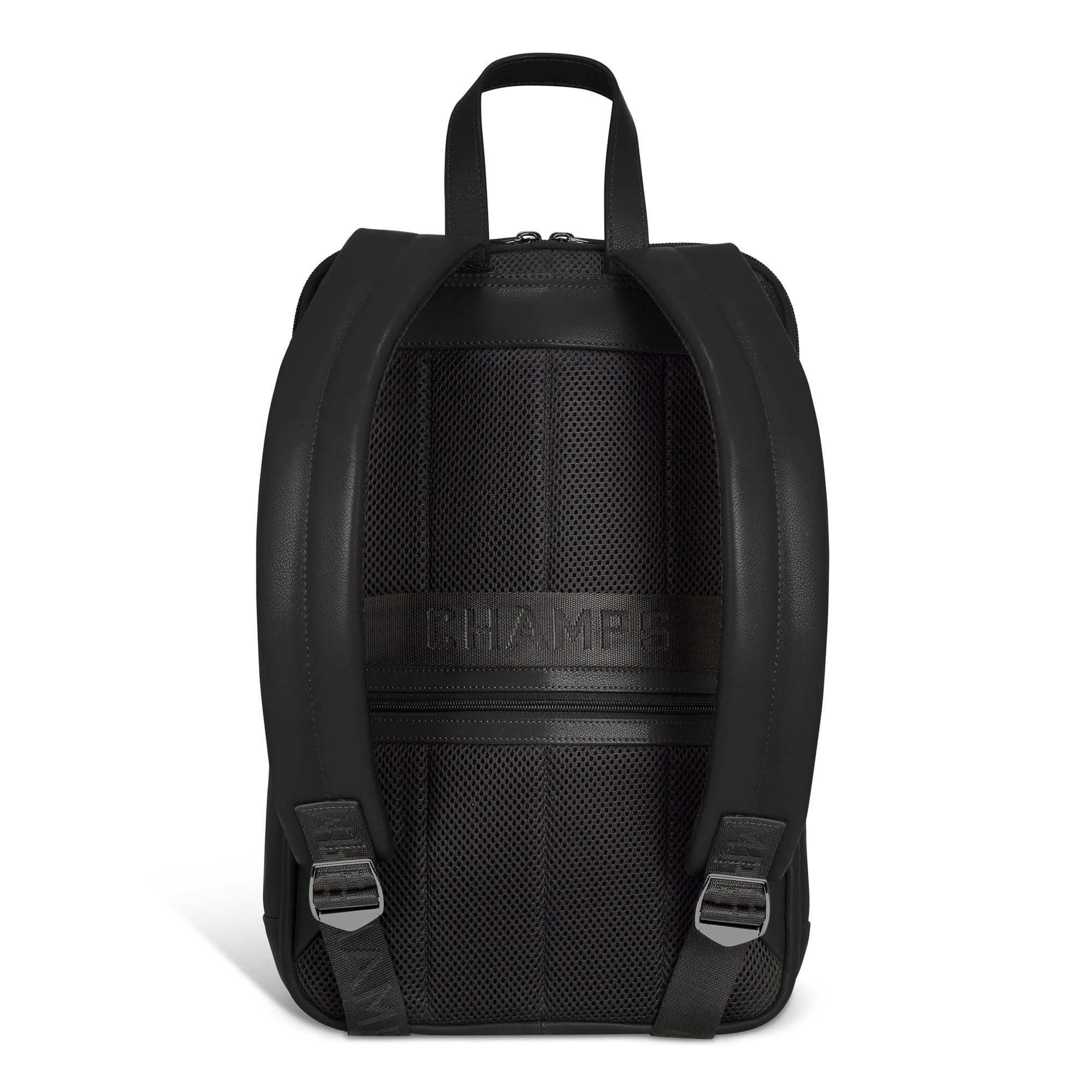 Champs Onyx Collection Leather Classic Laptop Backpack Black OB