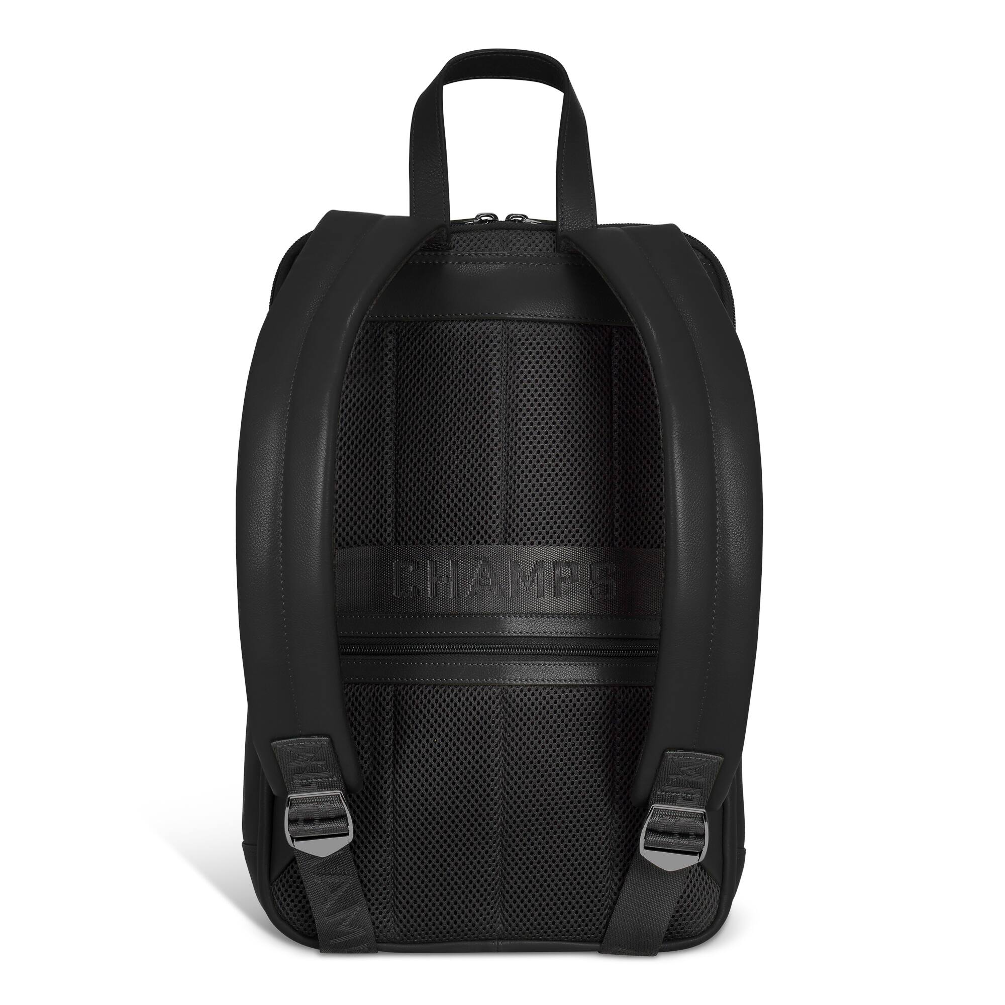 Back. Champs - Onyx Collection - Leather Classic Laptop Backpack - Black.