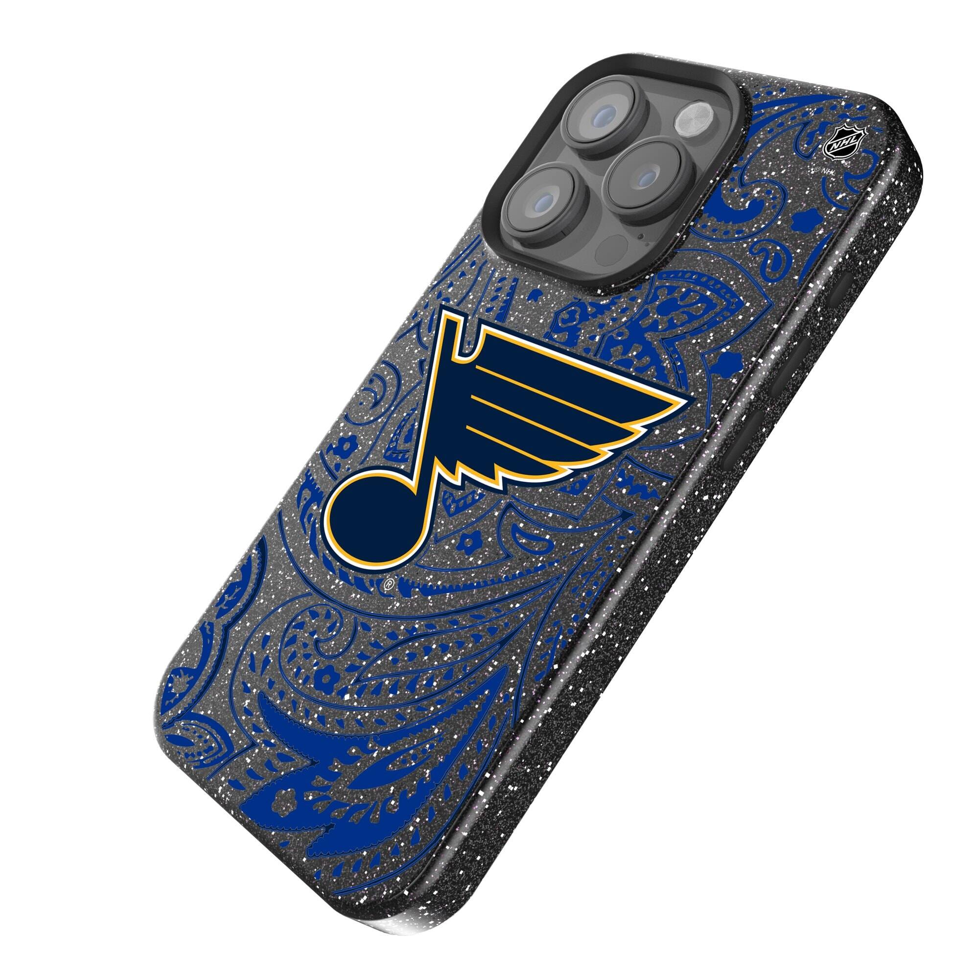 Alt View 1. Keyscaper - Black St. Louis Blues Paisley Bling iPhone Case - Black.