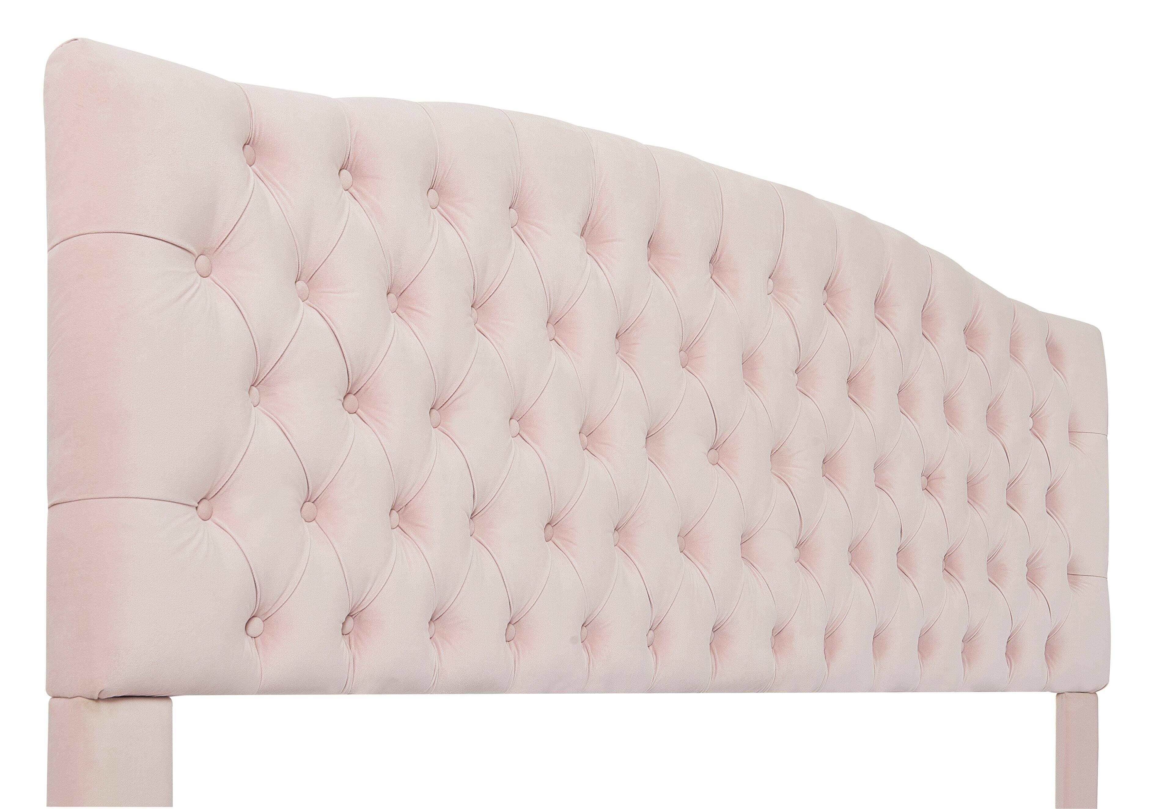 Back. Elle Decor - Elle Decor Celeste Queen Size Headboard, Blush Pink Velvet - Blush Pink Velvet.