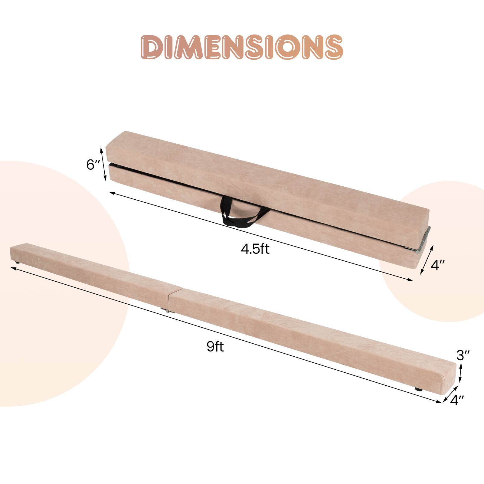 DIMENSIONS  
6" x 4.5ft / 4" x 9ft / 3" x 4"