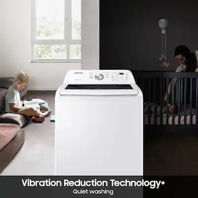 Samsung 4.5 Cu. Ft. Top Load Washer with Vibration Reduction Technology+ White WA45T3200AW Samsung 4.5 Cu. Ft. Top Load Washer with Vibration Reduction Technology+ White WA45T3200AW