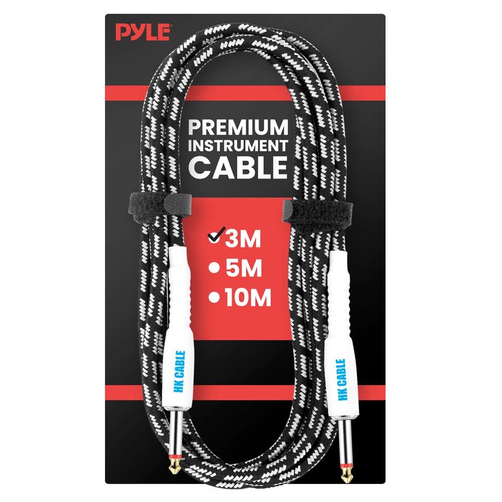 Photos - Cable (video, audio, USB) Pyle  PyleUsa 10 Ft. Guitar Instrument Cable - AMP Cord Straight 1/4-Inch TS to Straight for Electric Guitar, Bass, Keyboar 