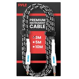 Pyle - PyleUsa 10 Ft. Guitar Instrument Cable - AMP Cord Straight 1/4-Inch TS to Straight for Electric Guitar, Bass, Keyboard - Black