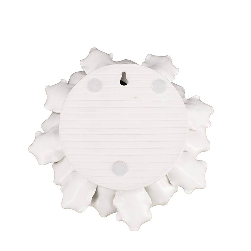 Alt View 4. MOOSOO - 7.3" Cream Ceramic Indoor Handmade 3D Flower Wall Decor, Wall Art Sculpture for Home Office Living Room Hallway Kitchen - White.