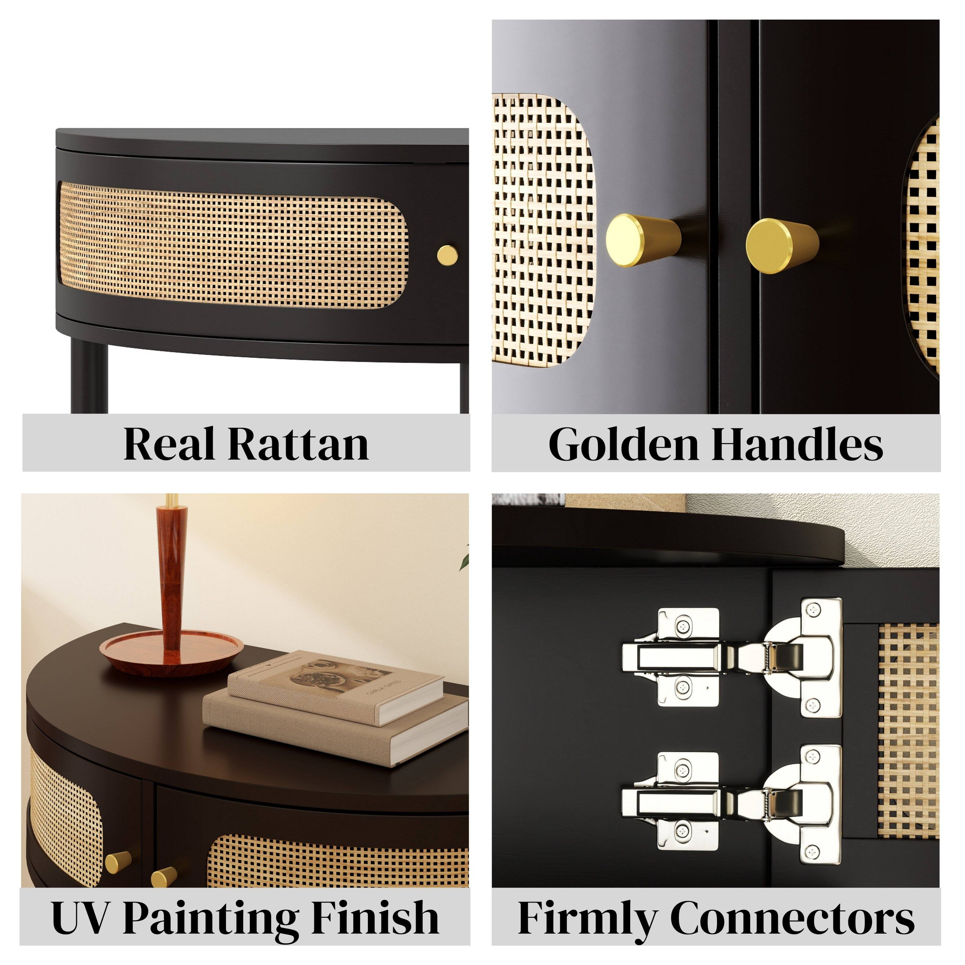 - Real Rattan
- Golden Handles
- UV Painting Finish
- Firmly Connectors