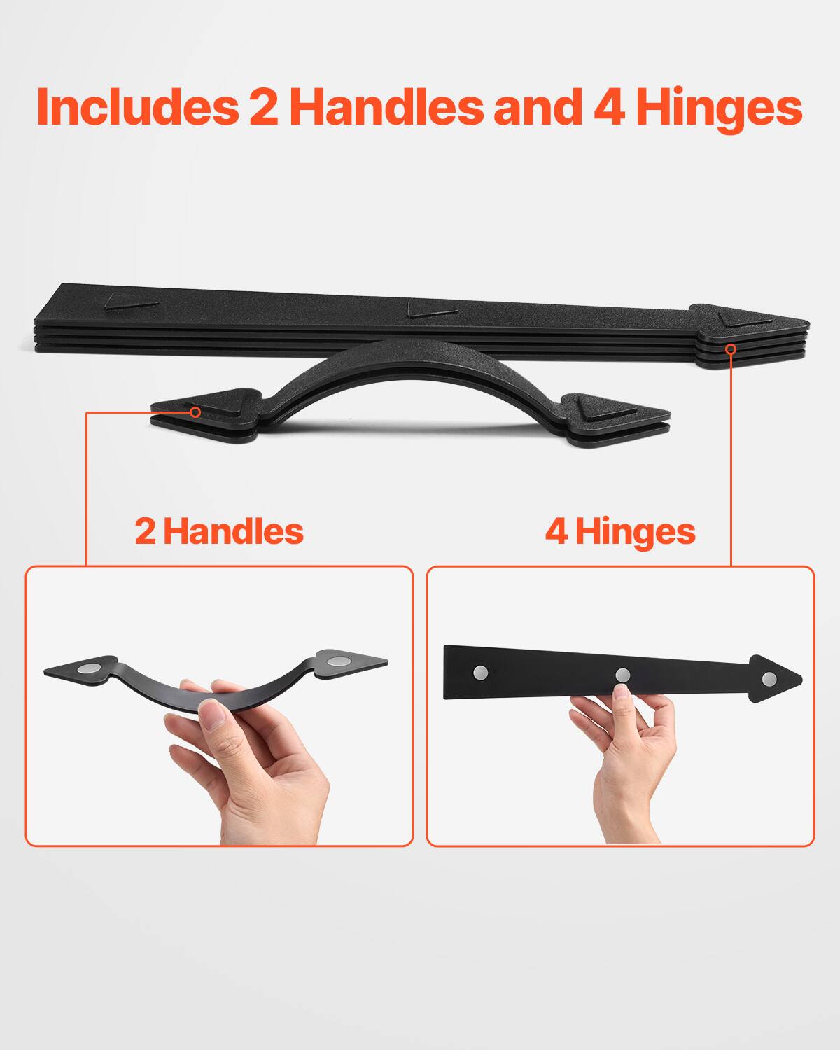 Includes 2 Handles and 4 Hinges

2 Handles

4 Hinges