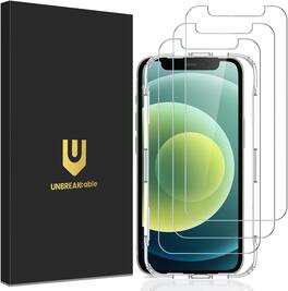 UNBREAKcable - 3-Pack Screen Protector Tempered Glass for iPhone 12 mini - Clear