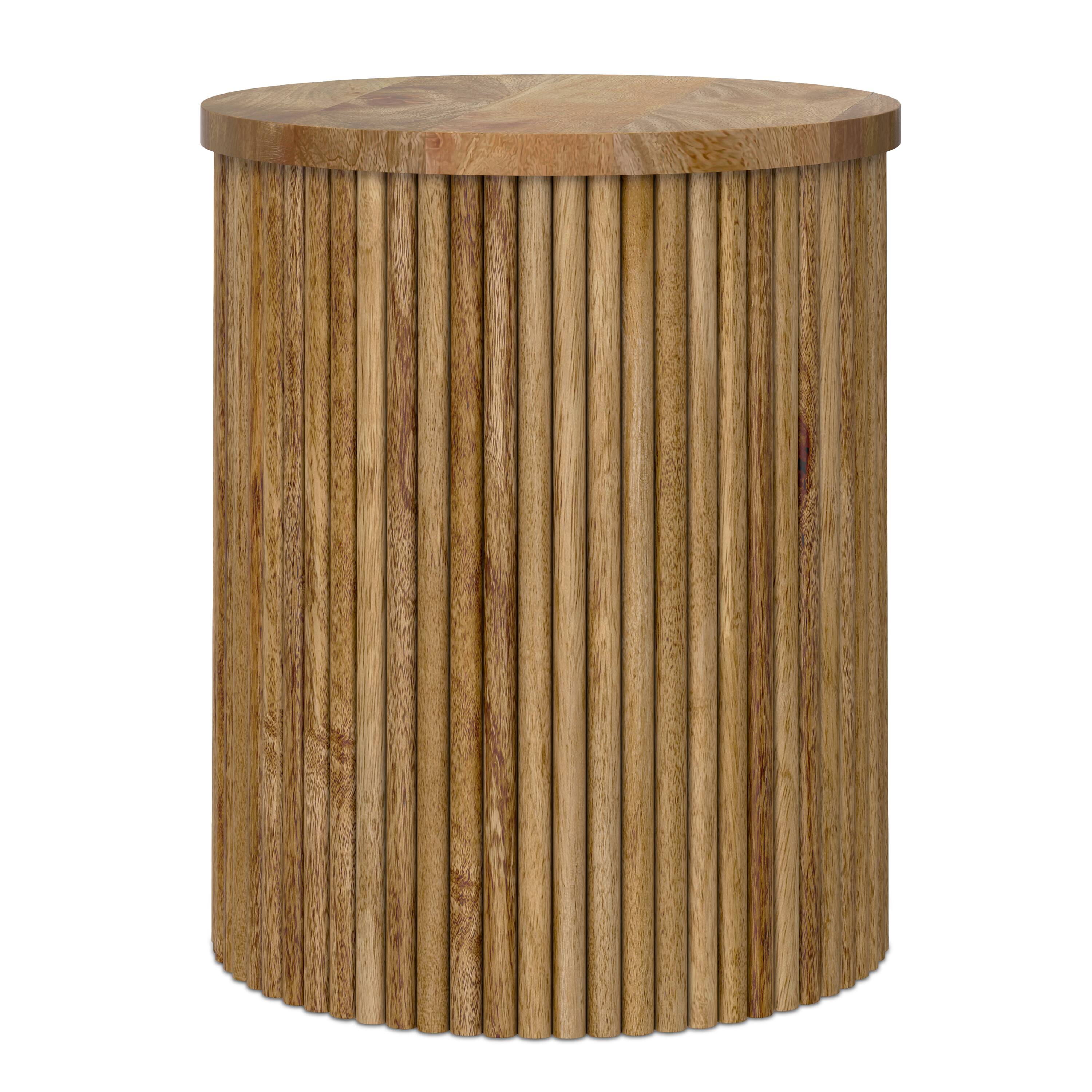 Alt View 4. Simpli Home - Demy 18 inch Wide Solid Mango Industrial Contemporary Accent Table in Natural, Assembled - Natural.