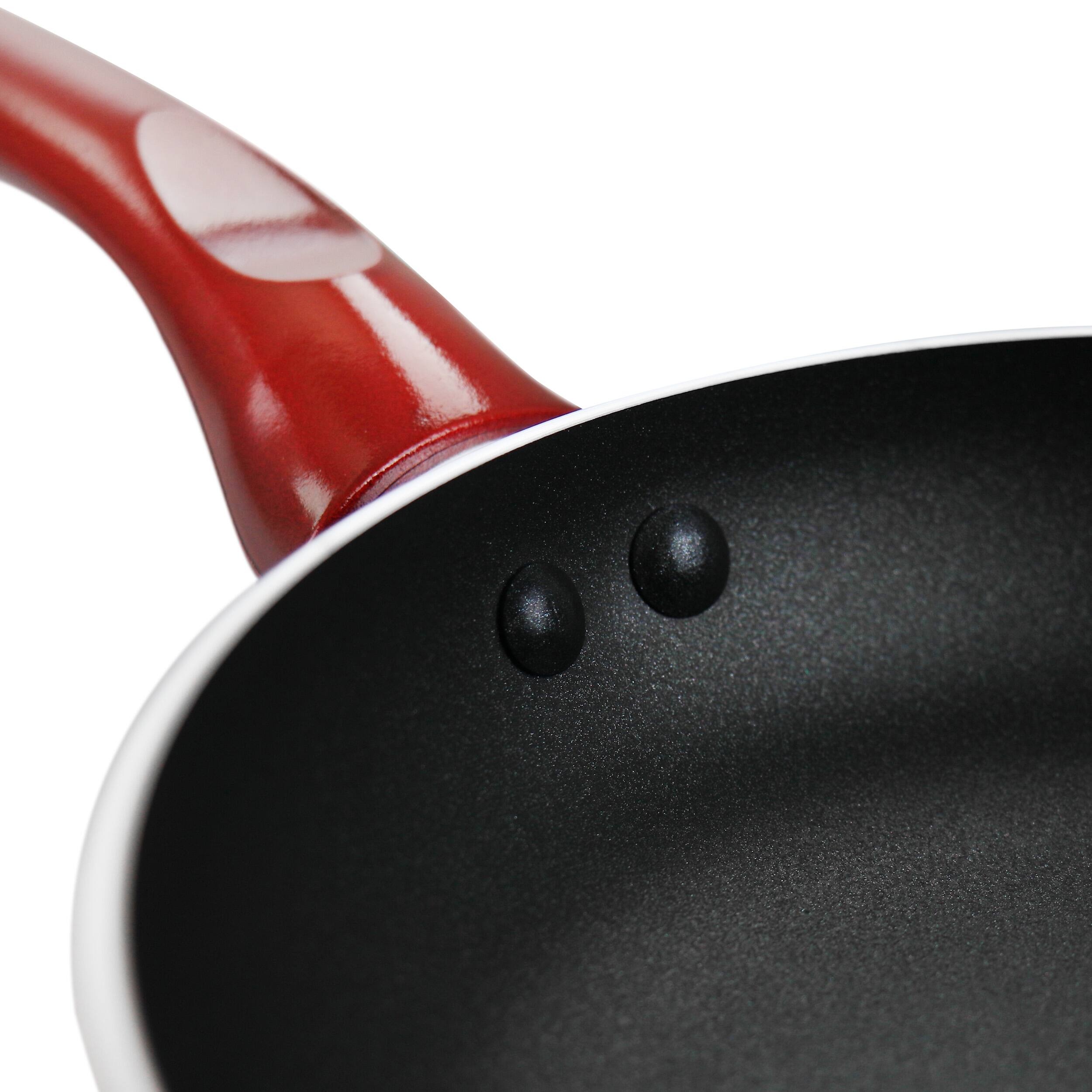 Alt View 2. Better Chef - Better Chef 8in Aluminum Non Stick Gourmet Frying Pan in Red - Red.