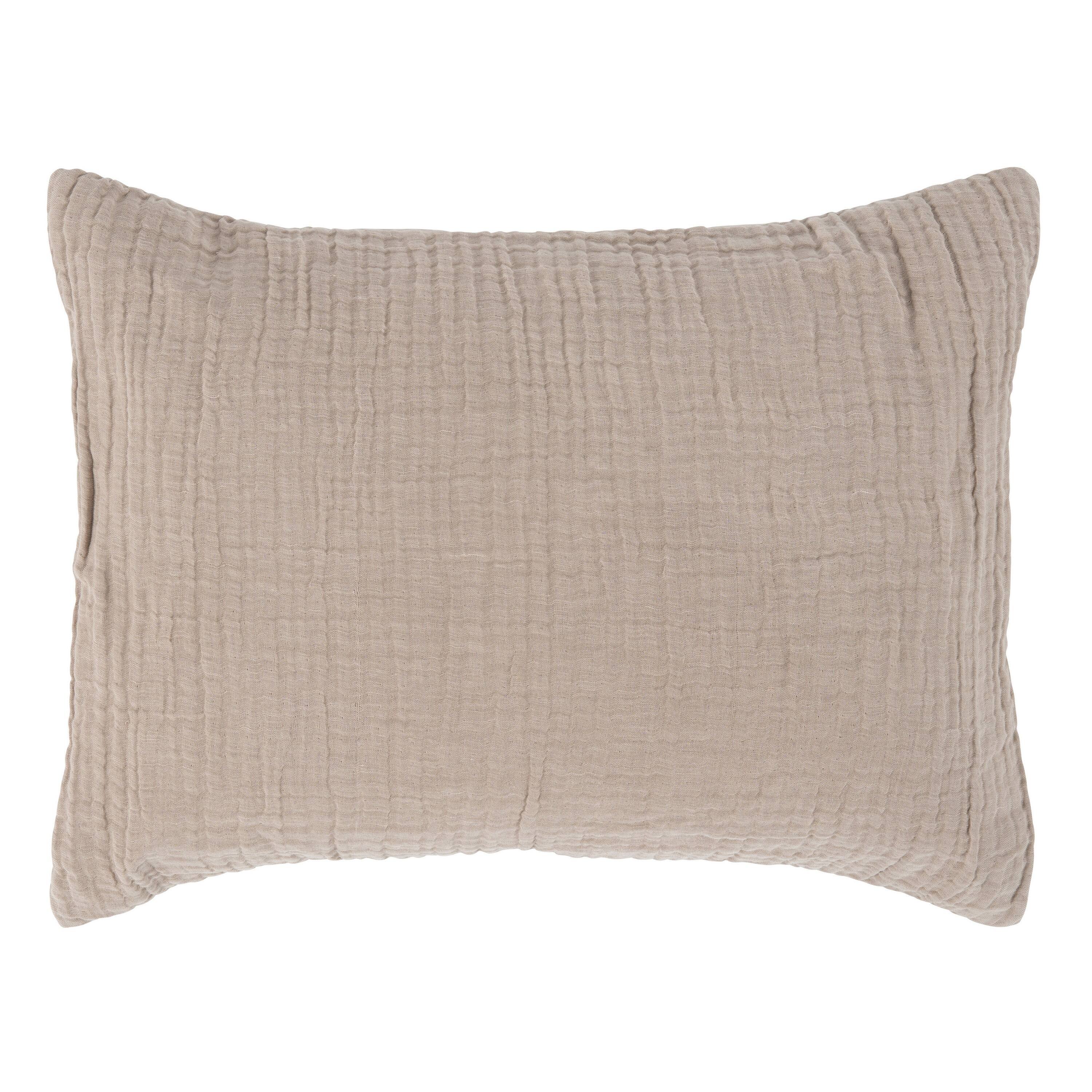 Front. Manhattan Lane - Irma 20 x 26 Standard Pillow Sham, Pre Shrunk,  Cotton, Premium Linen - Brown.