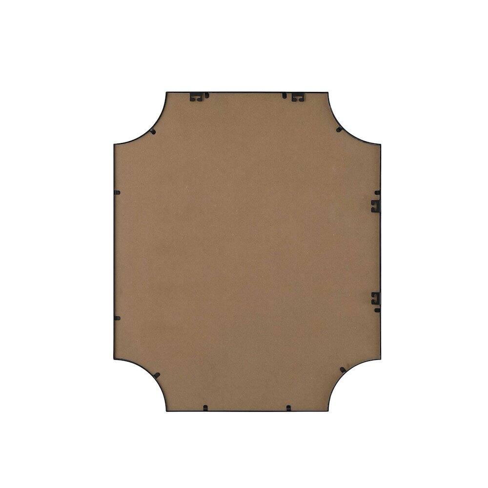 Angle. Elegant Kitchen and Bath - Notched Metal Mirror 30x36 inch in Black - Black.