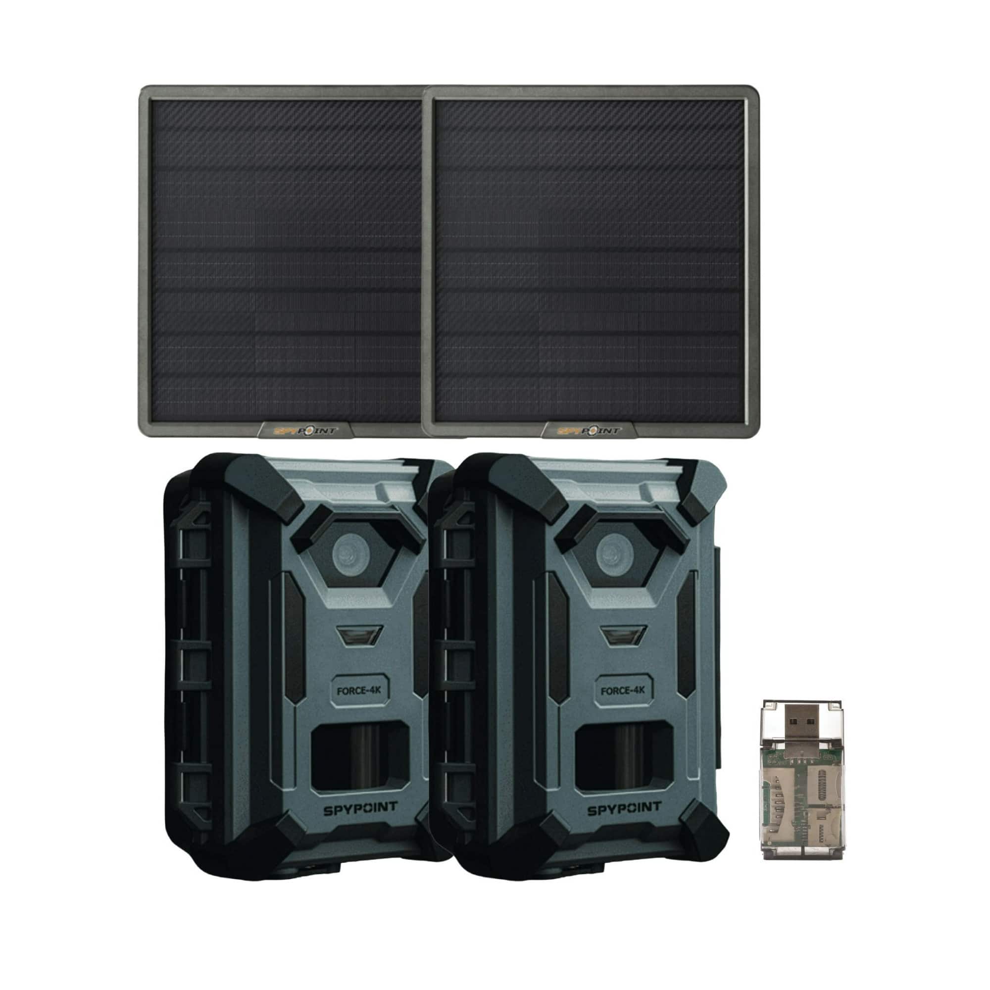 Spypoint - FORCE-4K 40MP Trail Camera (2 Pack) with Accessories Bundle
