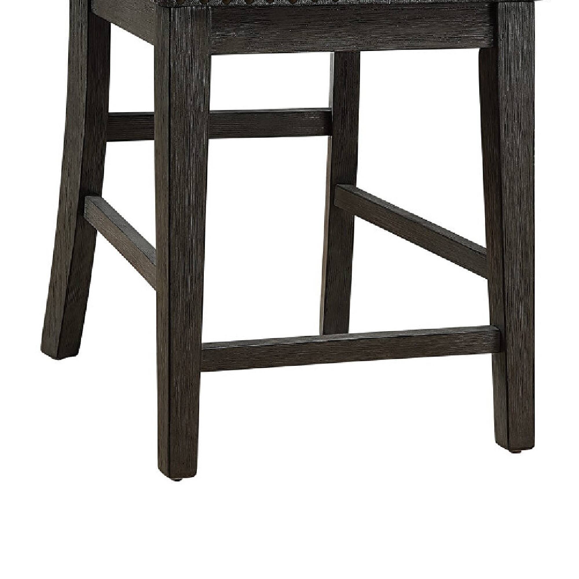 Alt View 3. Manhattan Lane - Chair with High X Shaped Back and Nailhead Trim, Set of 2 - Brown.