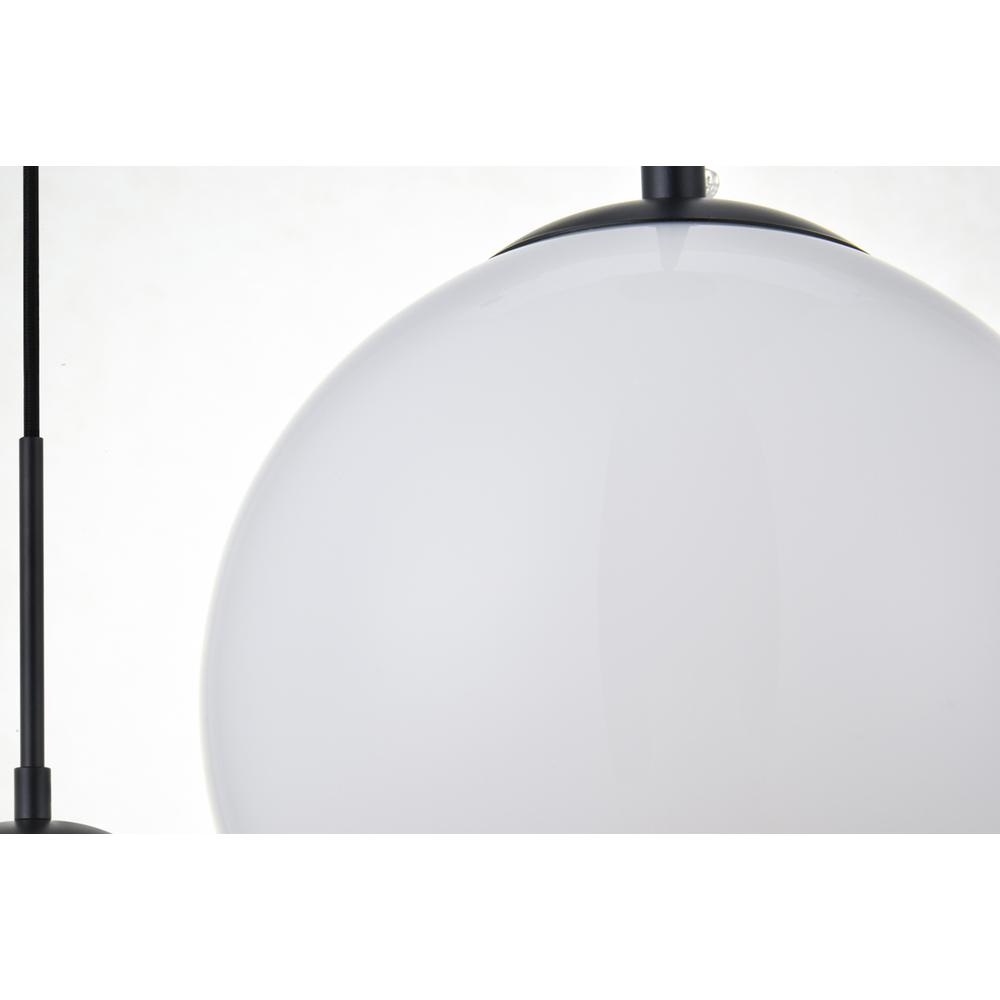 Alt View 1. Living District - Baxter 3 Lights Black Pendant With Frosted White Glass - Black And Frosted White.