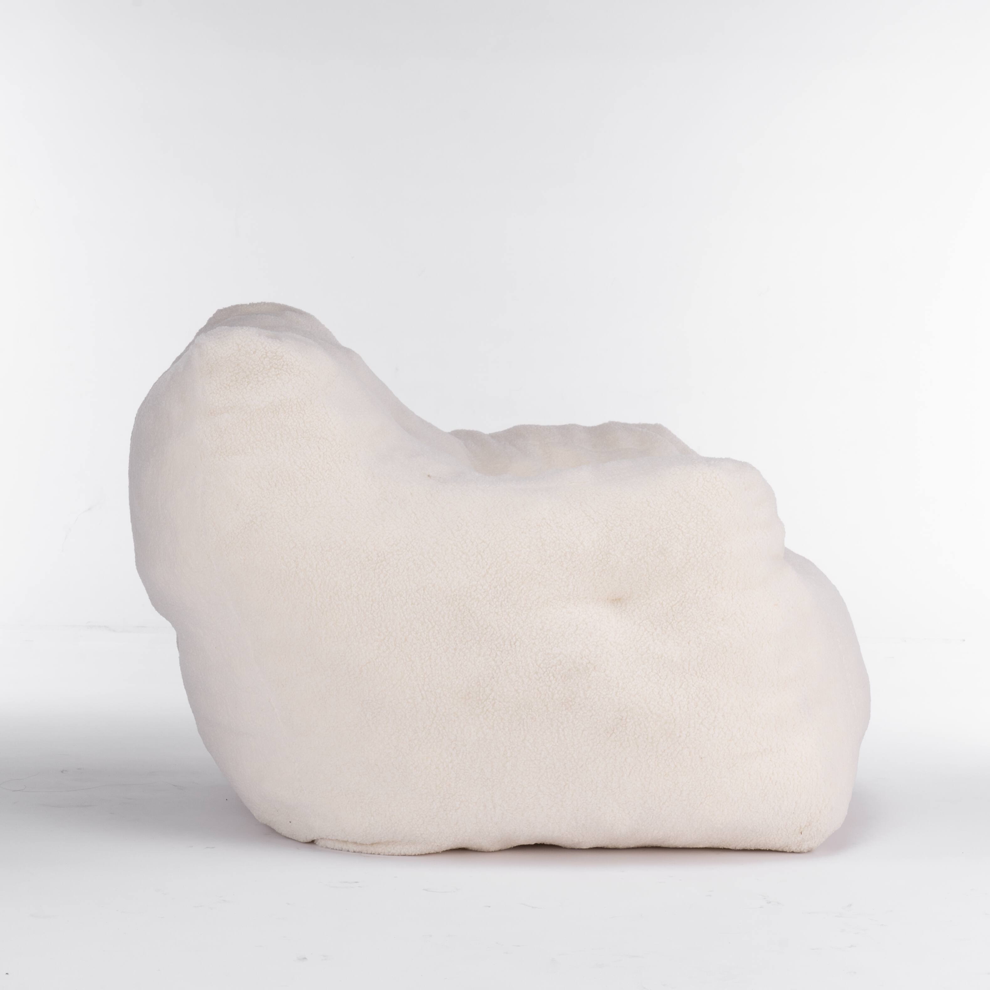 Alt View 1. GOODSILO - Luxury Plush Bean Bag Chair with Ergonomic Support - Soft Teddy Fabric and Memory Foam Filling for Ultimate Comfort - Ivory.