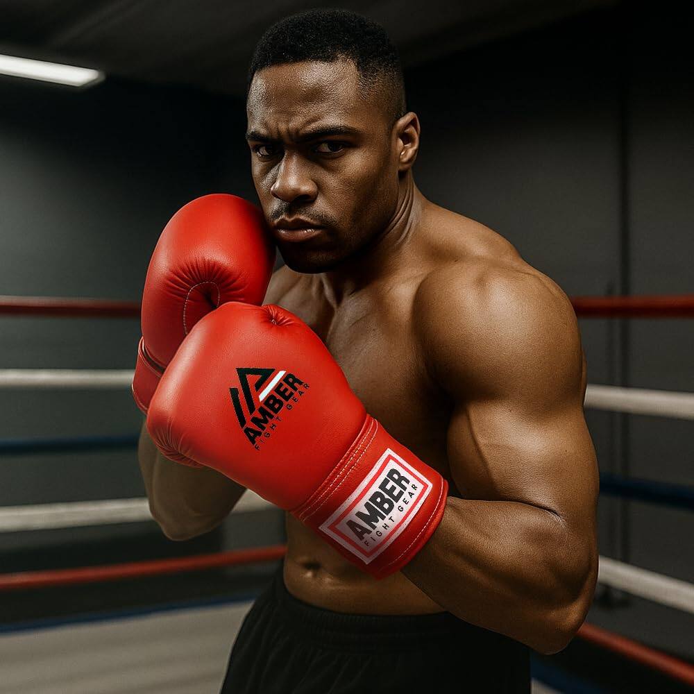 Amber Sporting Goods Premium All Leather Professional Fight Gloves ...