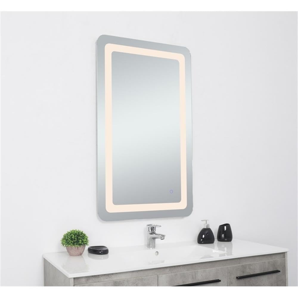 Alt View 2. Elegant Decor - Genesis 20in x 40in soft edge LED mirror - Glossy White.