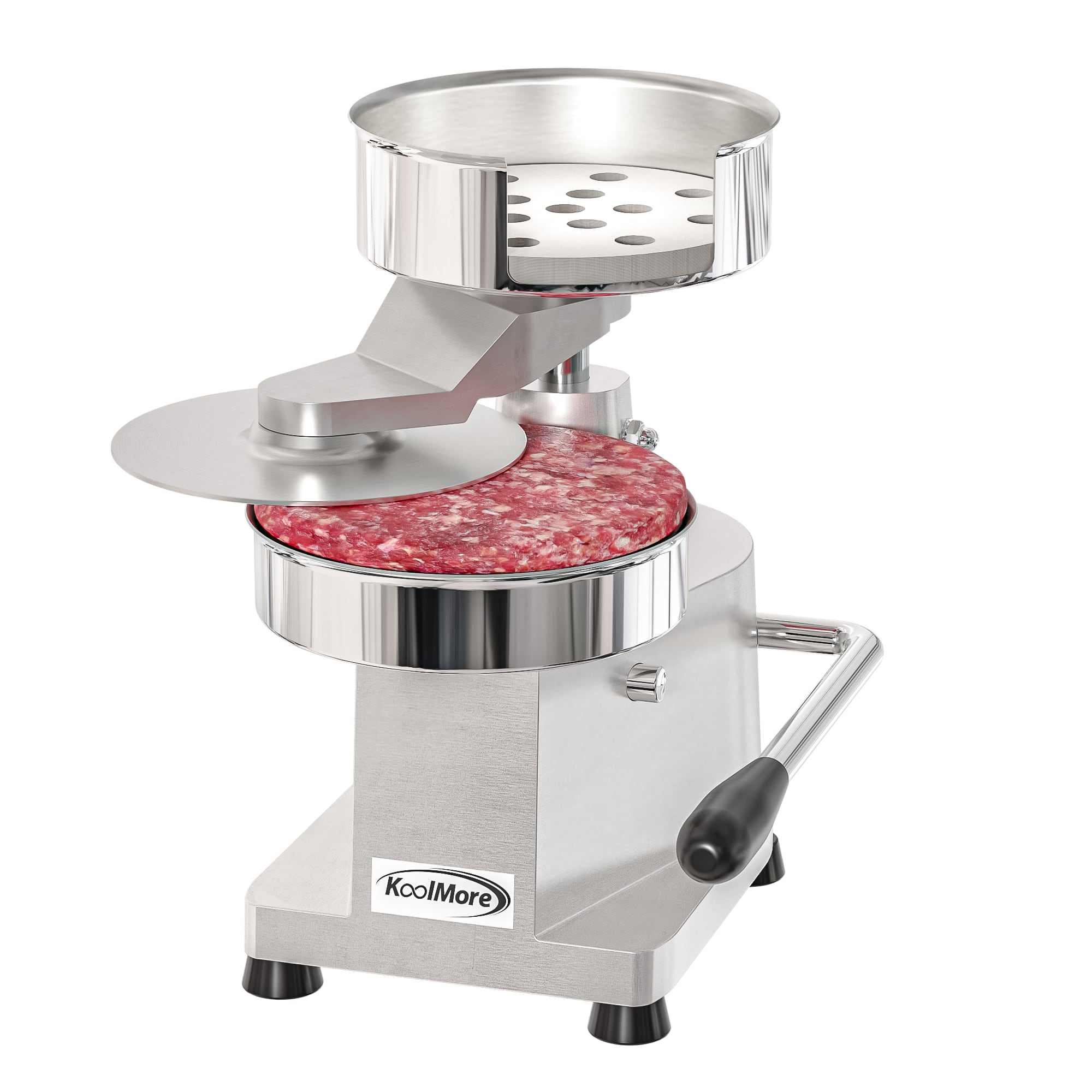 Koolmore - 6 in. Heavy-Duty Hamburger Patty Molding Press with Handle, CHM-6 - Stainless Steel