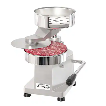 Front. Koolmore - 6 in. Heavy-Duty Hamburger Patty Molding Press with Handle, CHM-6. - Stainless Steel.