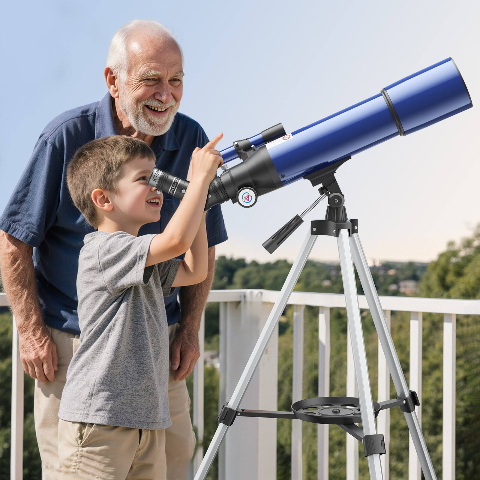 Alt View 5. Sugift - Telescope 80mm Aperture 500mm Astronomical Refractor for Beginners with Tripod Phone Adapter Carry Bag and Accessories - Blue.