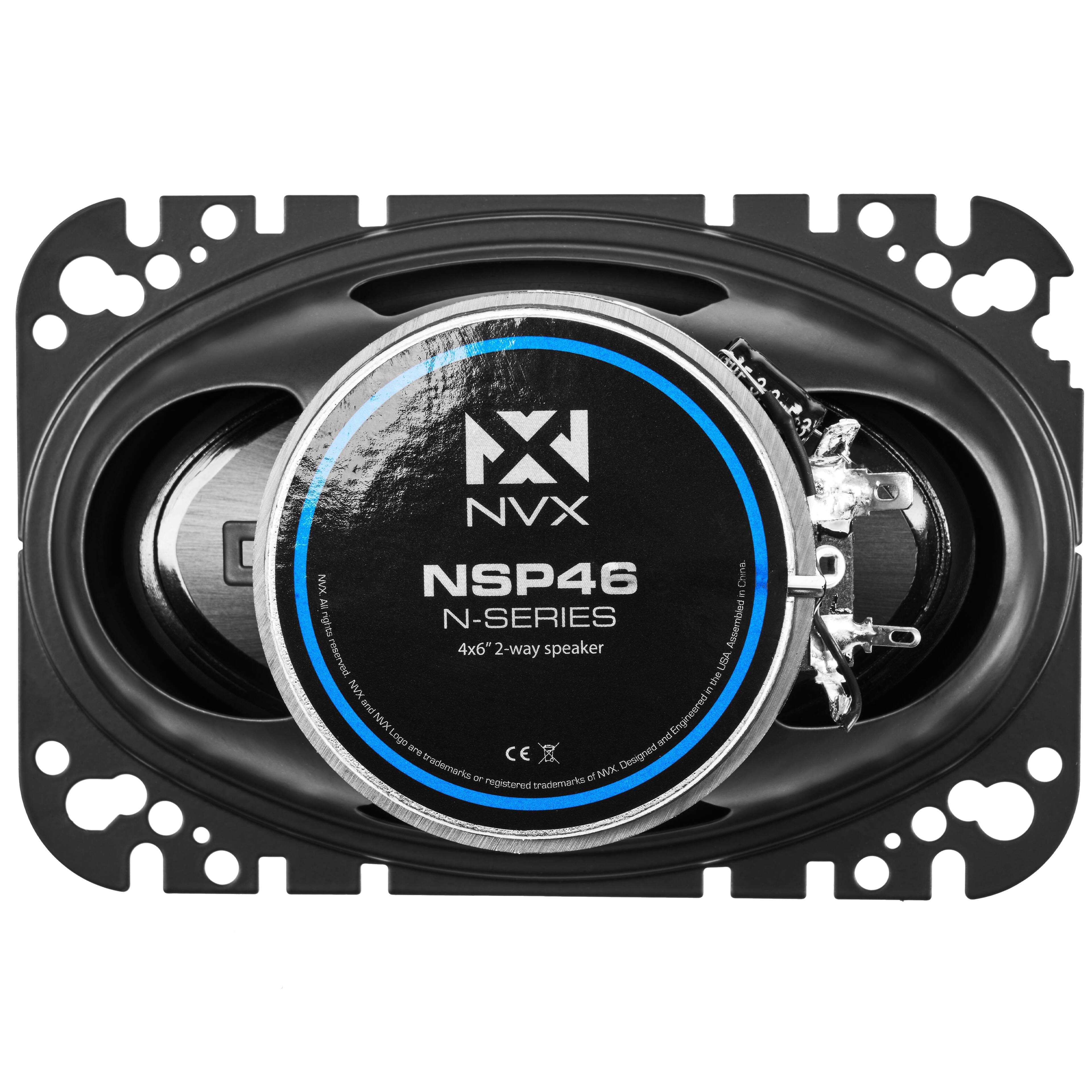 NVX NSP46 N-Series 4x6" 2-way speaker  
Engineered and Assembled in the USA  
NVX and MVLoga are registered trademarks of NVX.  
CE