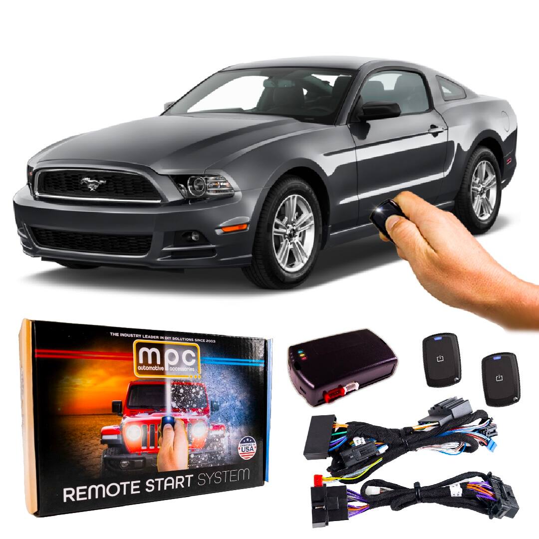 MPC - 1-Button Remote Start Kit For 2010-2014 Ford Mustang - Key-to-Start - T-Harness - Black
