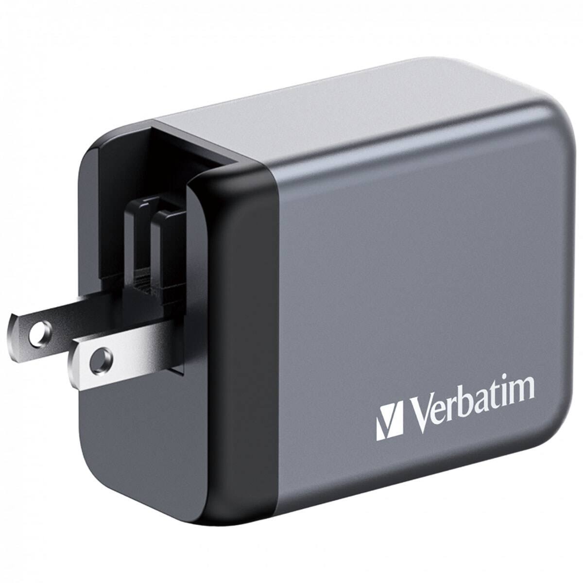 Alt View 1. Verbatim - Verbatim 65W 3-Port GaN Wall Charger - Black/Gray.