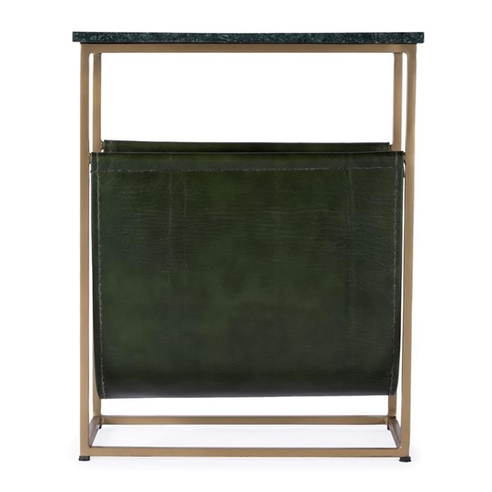 Back. Butler Specialty - Edie Marble & Leather Magazine Side Table - Green.