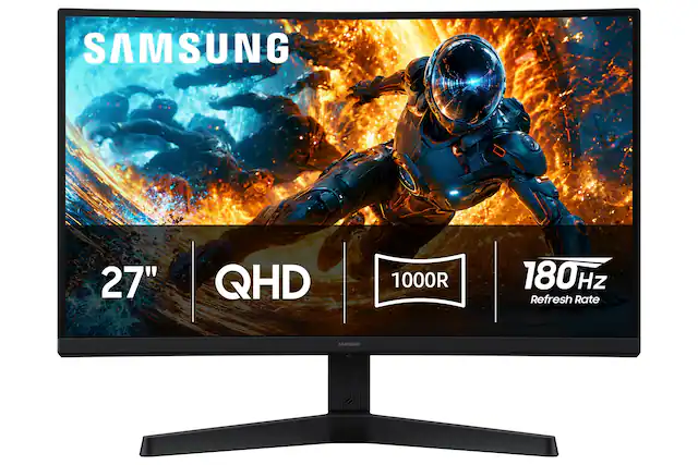SAMSUNG
27"
QHD
1000R
180Hz Refresh Rate
