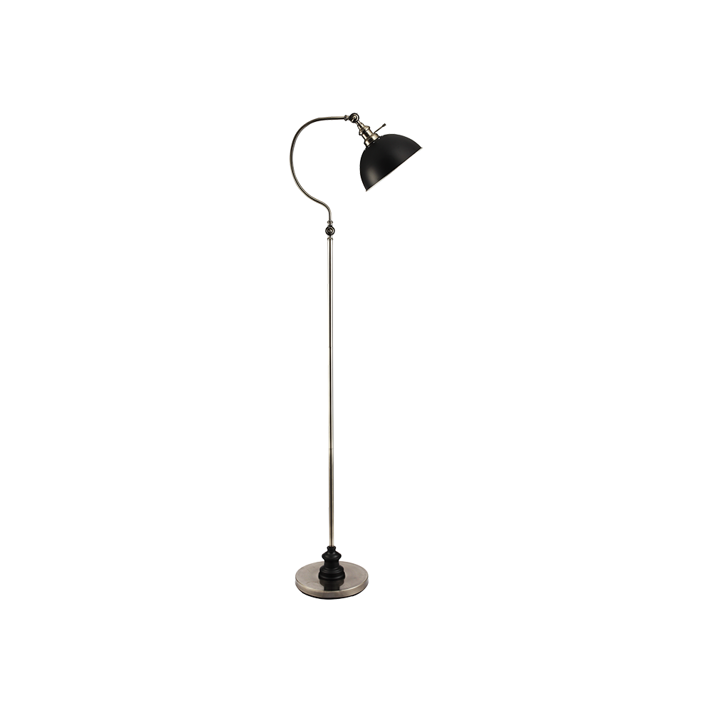Angle. APRILSOUL - 56in H SATIN NICKLE GOOD NECK FLOOR LAMP - Nickel.