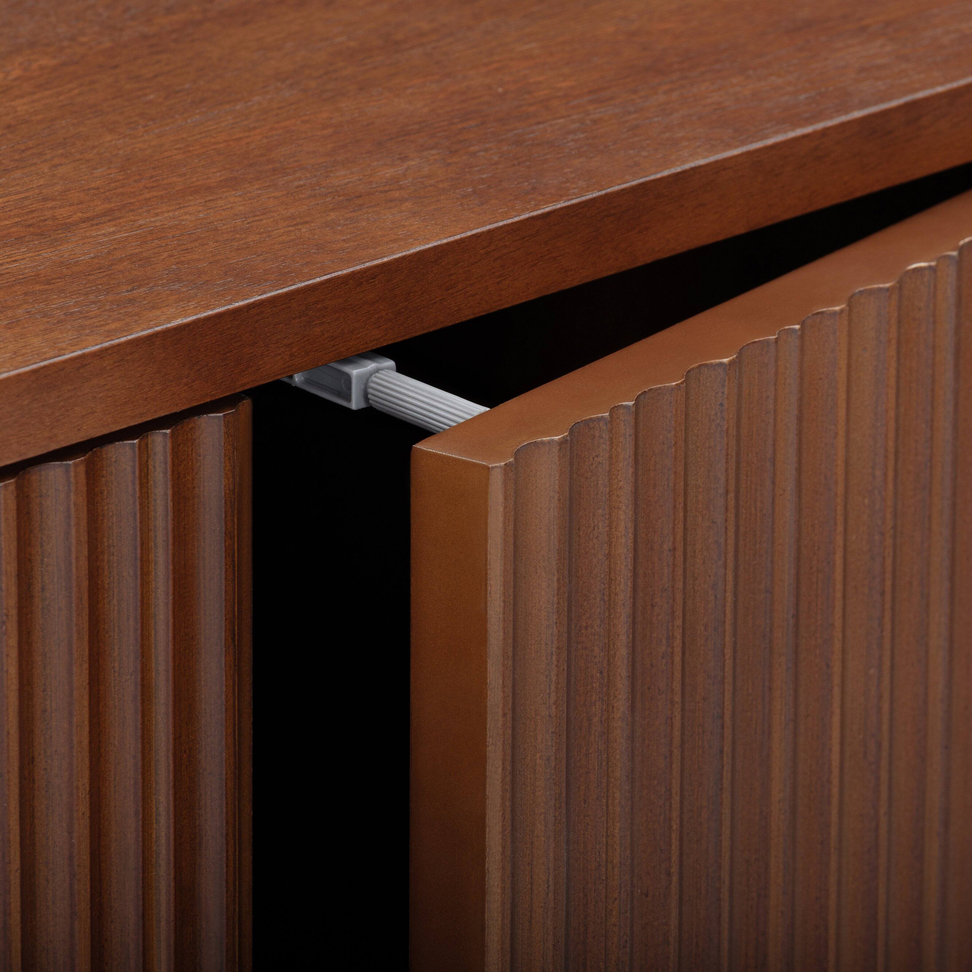 Alt View 1. Teamson Home - Tremolo Accent Cabinet with 2 Doors & Adjustable Shelves with Wood Fluted Fronts - Brown.